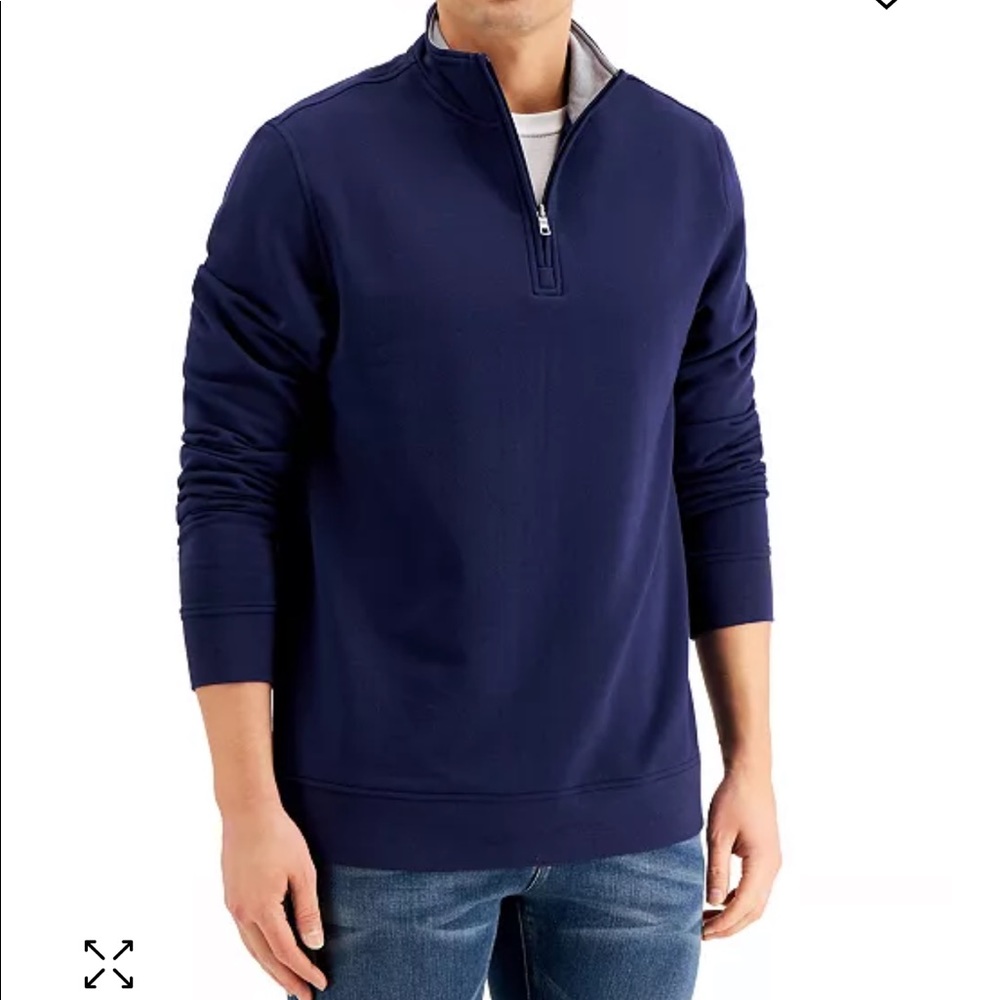 Mens Zip Up 3/4 Sweater
